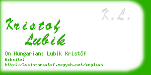 kristof lubik business card